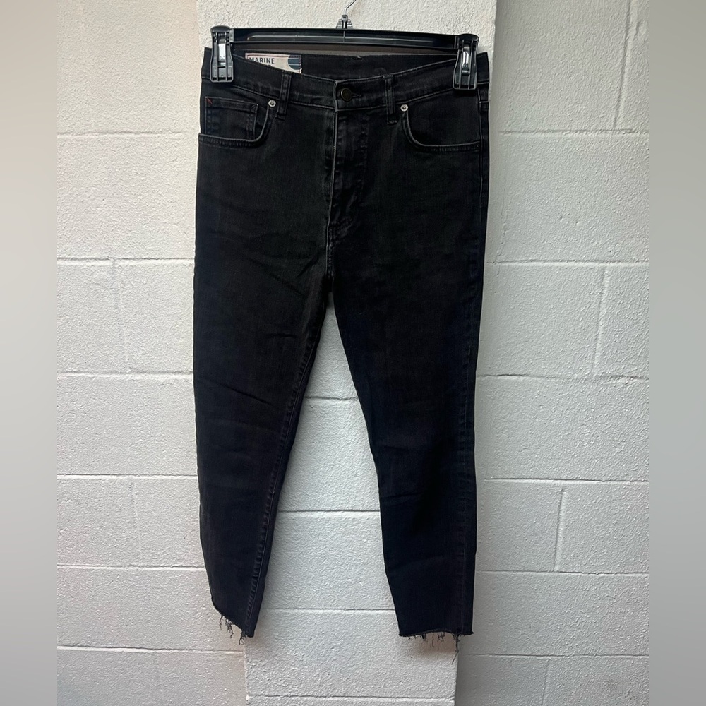 Marine Layer Dark Gray/Black Jeans with Red Stitching. Size 28